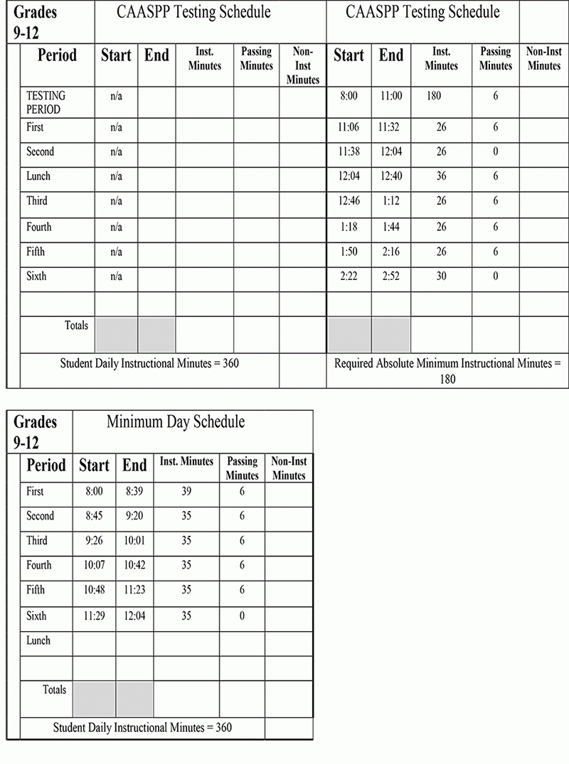 Bell Schedule 2019/2020 B Gale Wilson School Calendar