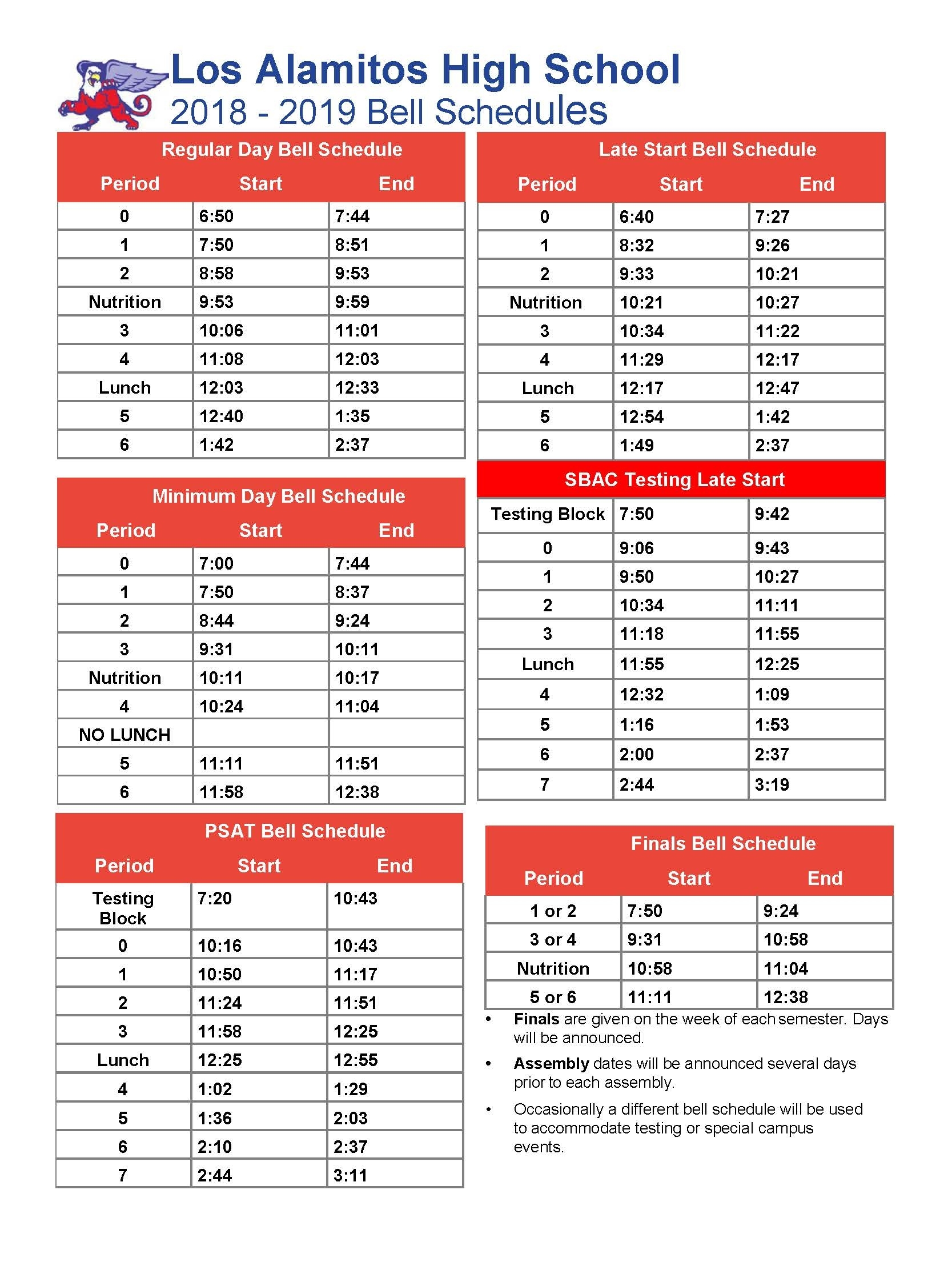 Bell Schedules / Main Page Fox C-6 School Calendar
