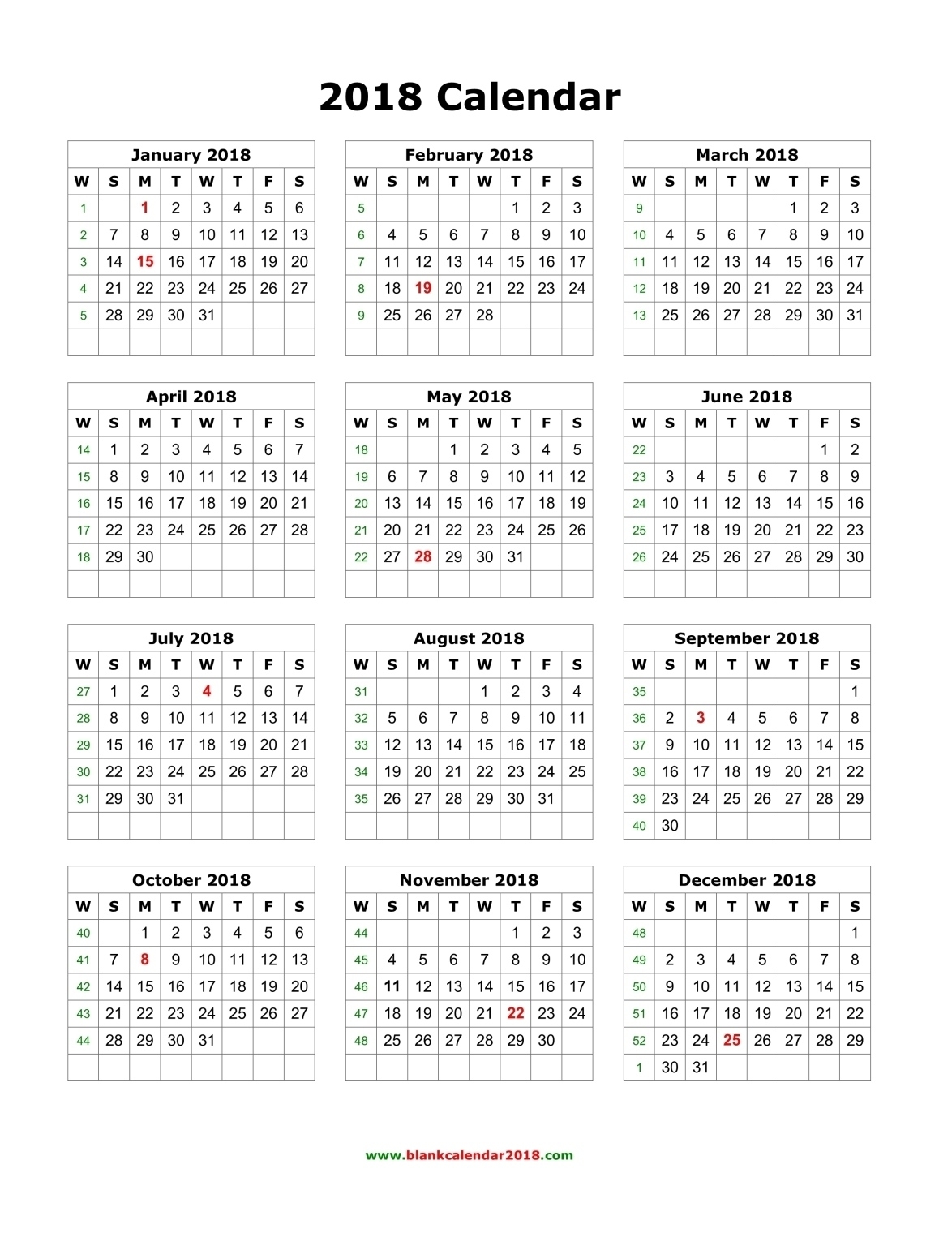 Blank Calendar 2018 Extraordinary Blank Yearly Calendar Template Pdf