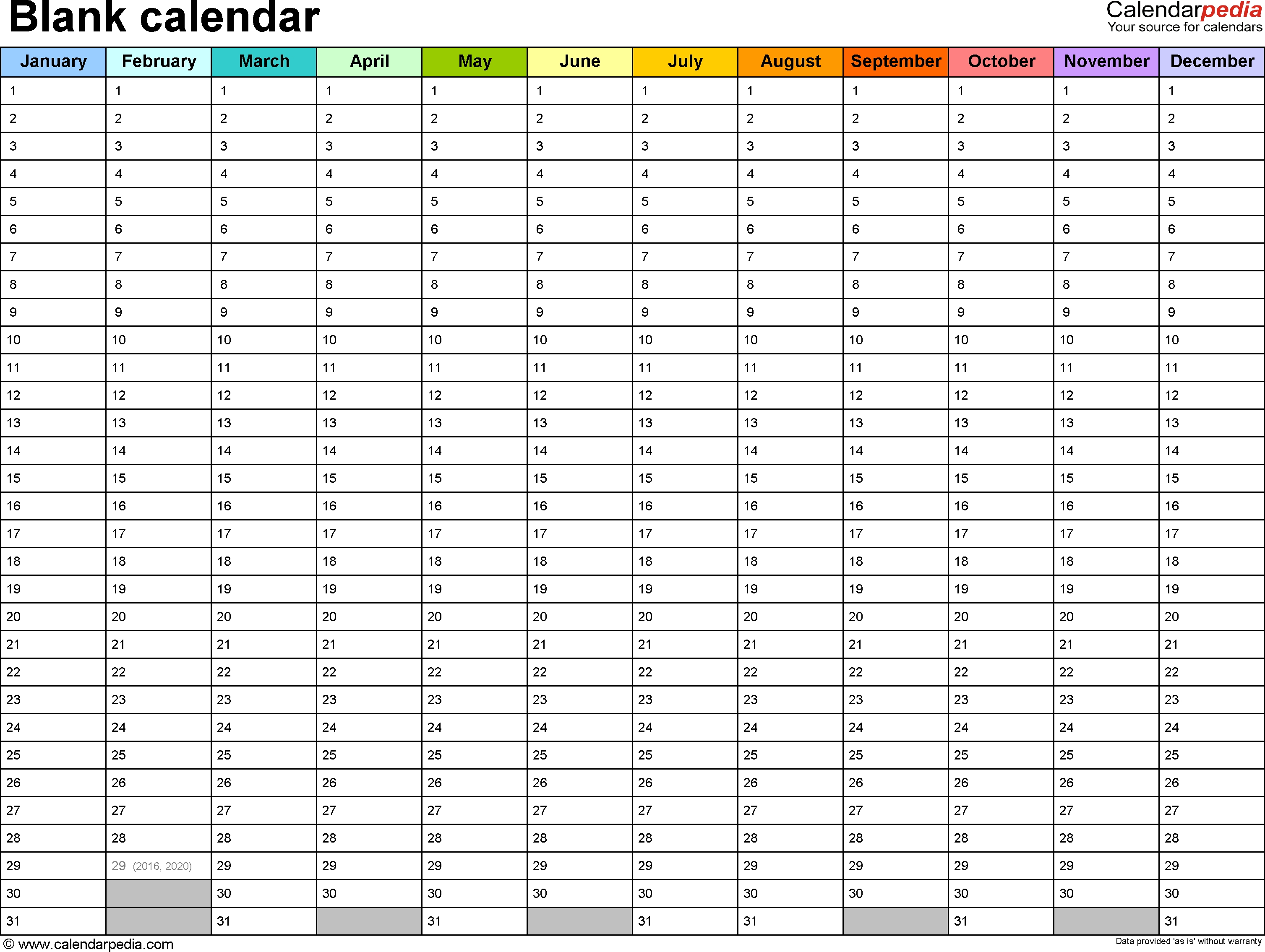 Blank Calendar - 9 Free Printable Microsoft Word Templates Blank Calendar Year Template