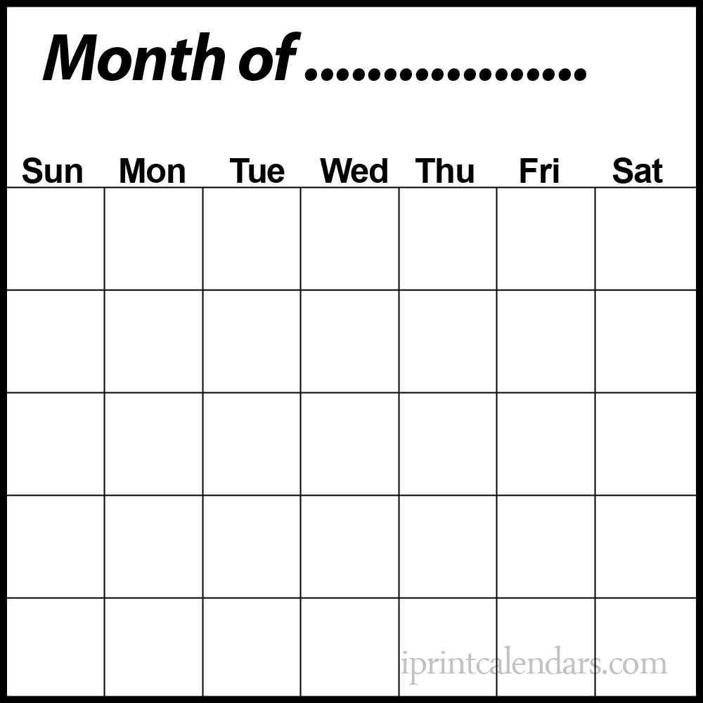 Blank Calendar- Download Your Date-Planner For The Month | Templates Remarkable Blank Calendar Without Dates