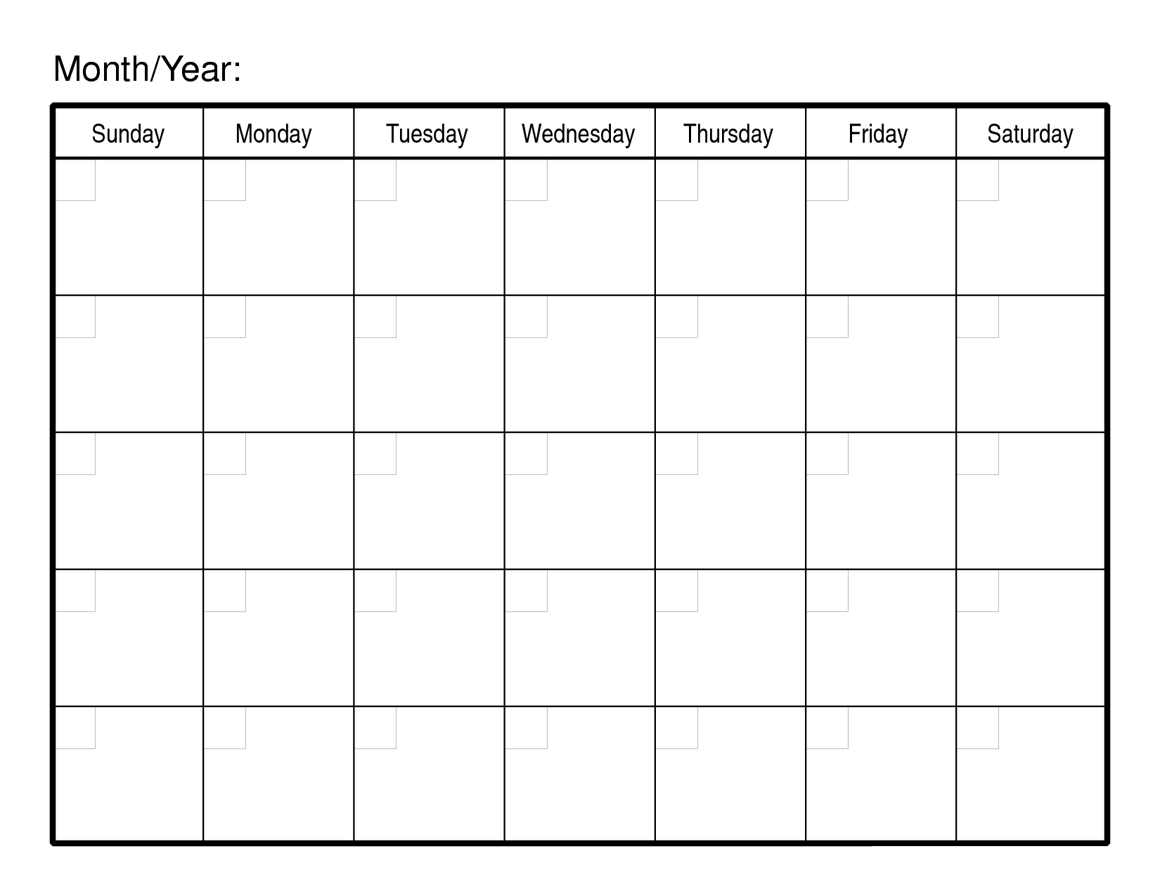 Blank Calendar Template | Blank Calendar Template 2019 | Monthly Calendar Template By Month