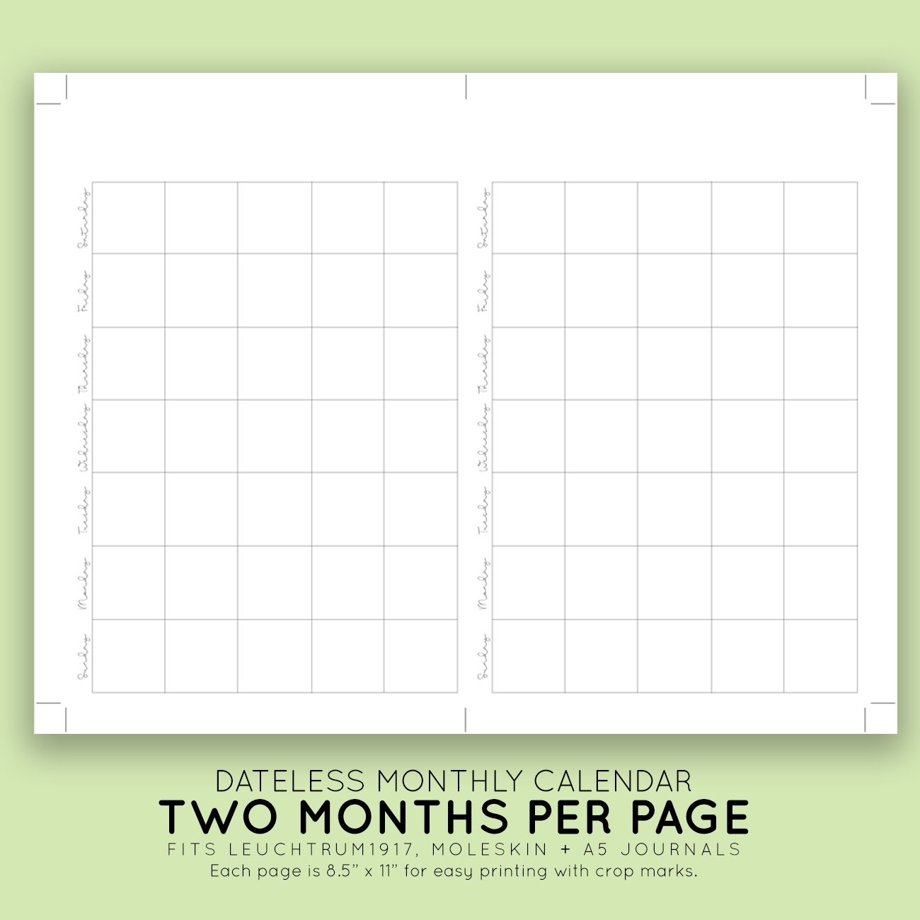 Blank Monthly Printable Calendar | Laura Kinker Designs - Designer Remarkable Blank Calendar Without Dates