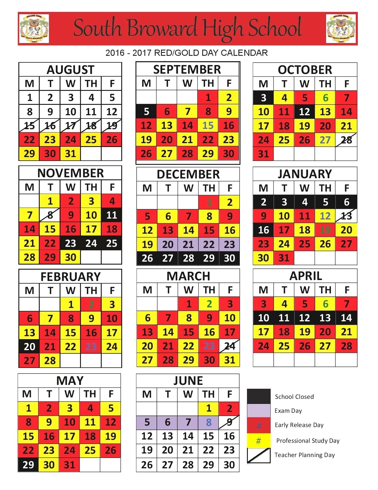 Exceptional School Calendar In Broward County • Printable Blank