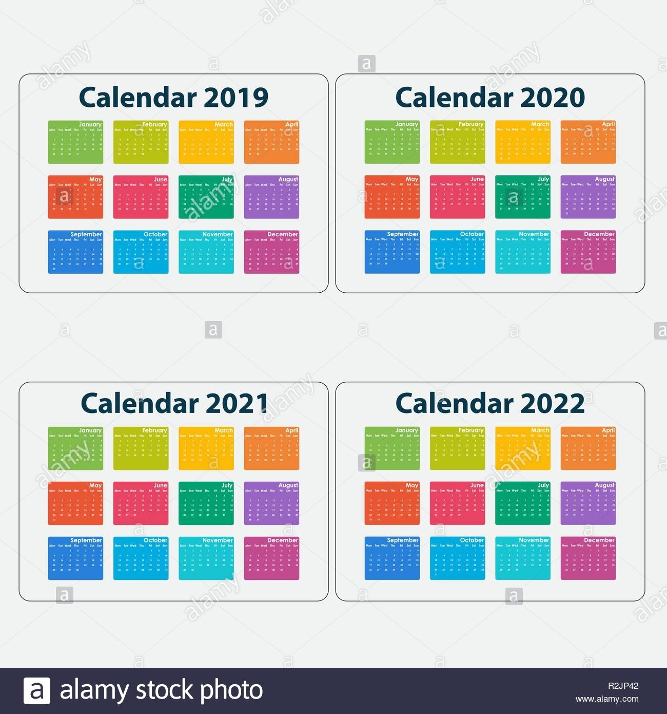 Calendar 2019, Calendar 2020, Calendar 2021 And 2022 Template Dashing 3 Year Calendar 2020 To 2022