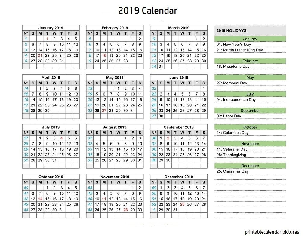 Calendar 2019 Holidays | 2019 Calendar Holidays | Calendar 2019 3 Month Calendar With Holidays