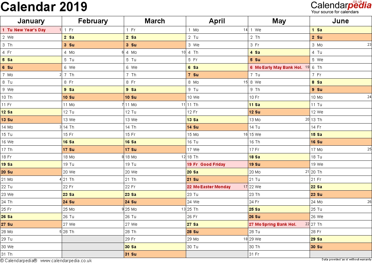 Calendar 2019 (Uk) - 16 Free Printable Pdf Templates Free Calendar Template Uk