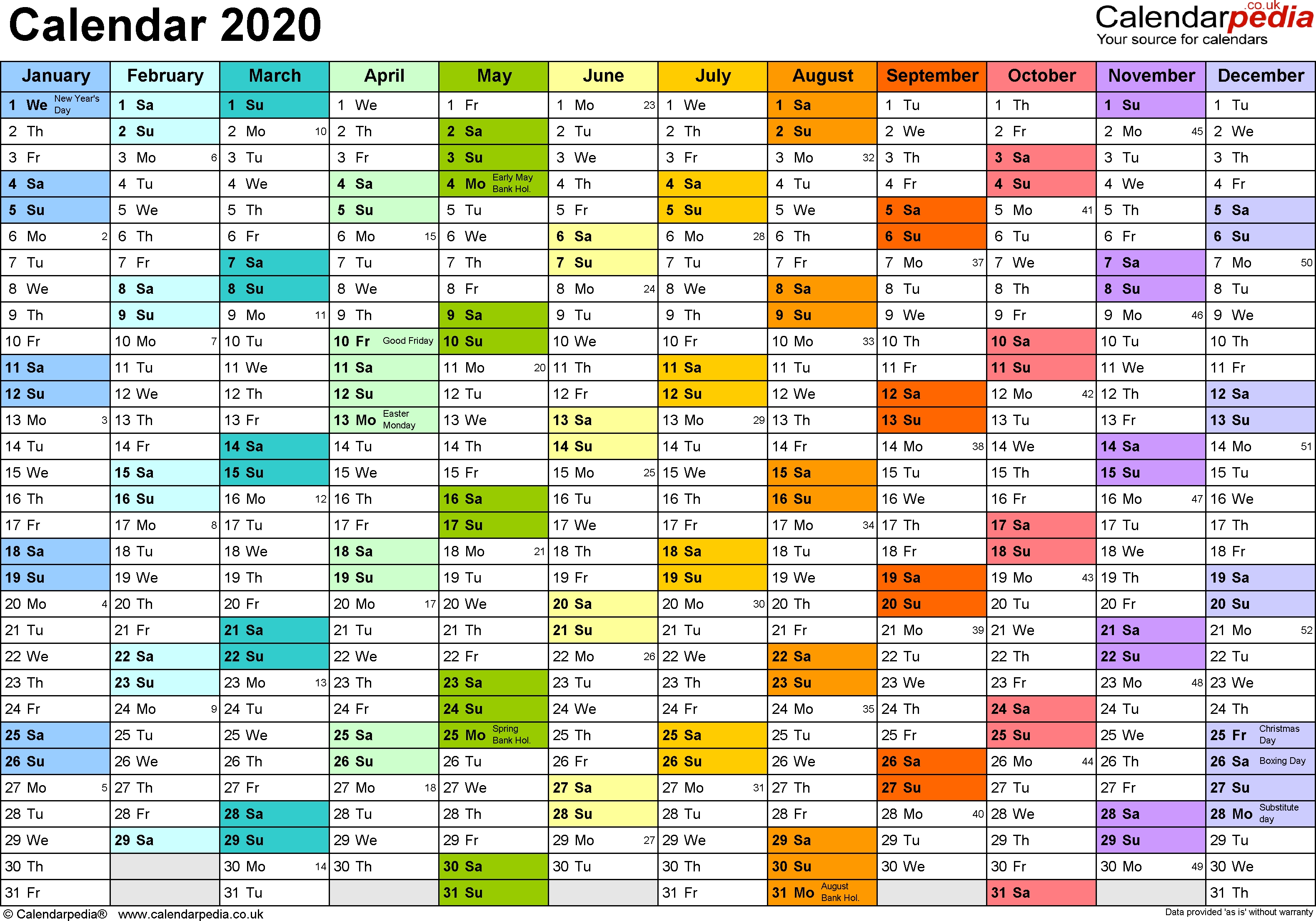 Calendar 2020 (Uk) - 16 Free Printable Pdf Templates 2020 Calendar Template Indesign