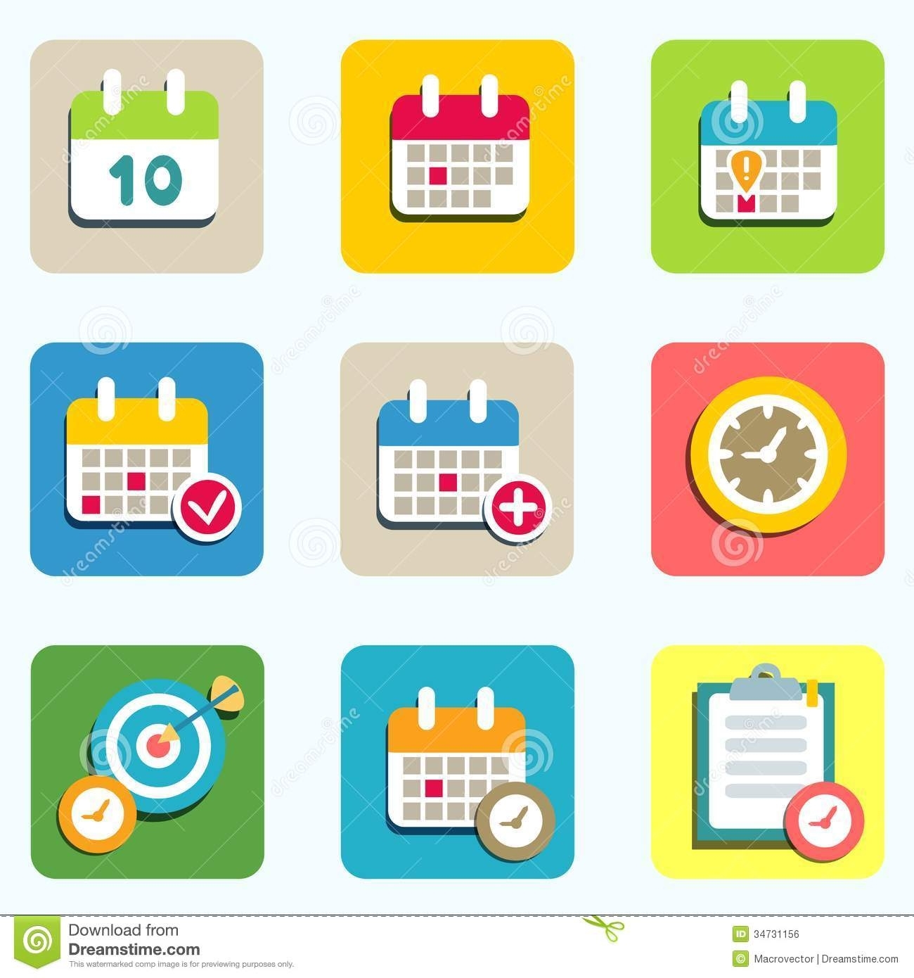 Calendar And Event Icons Stock Vector. Illustration Of Technology Event Calendar Icon Free