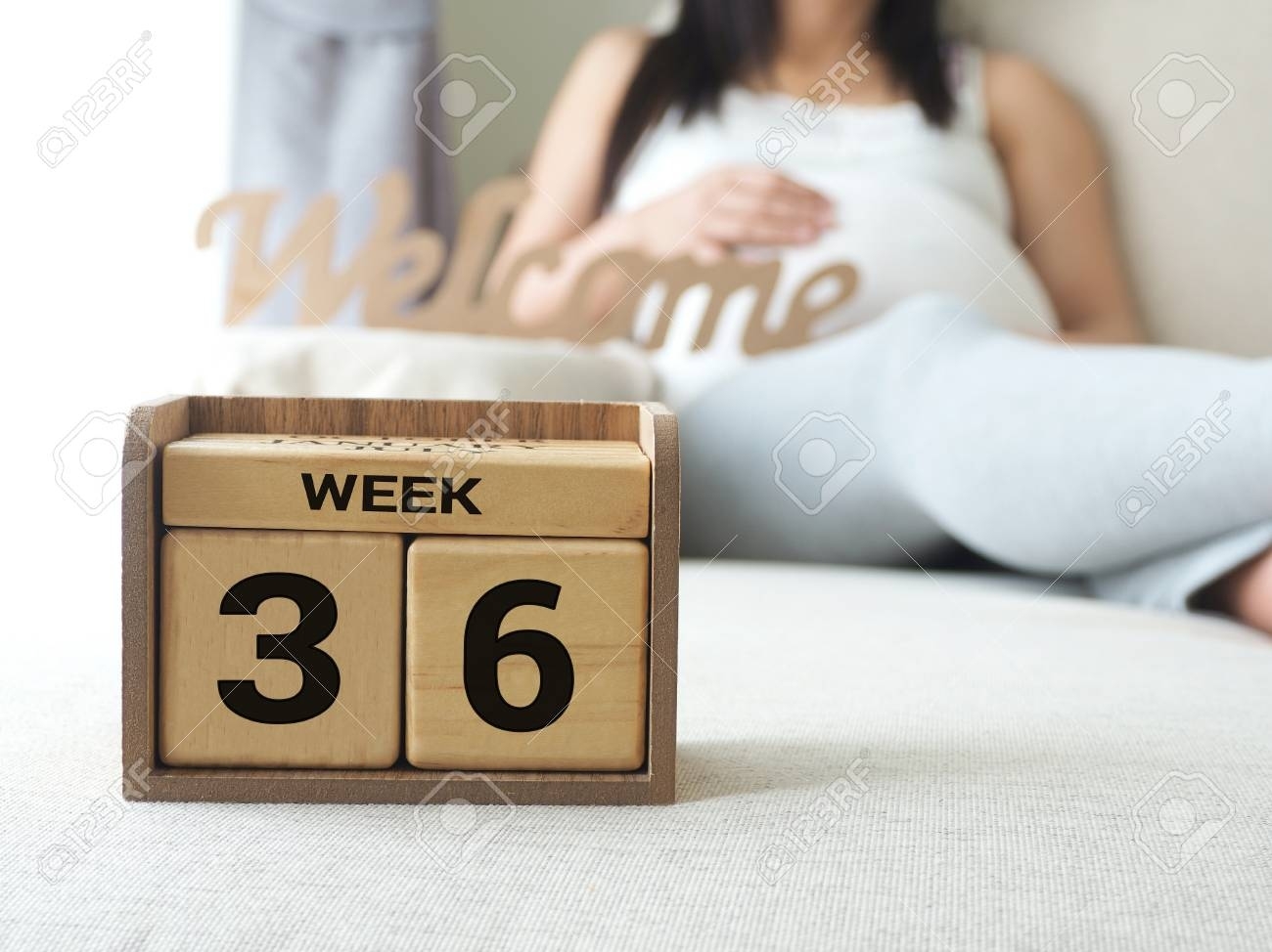 Calendar With Weeks 36 Of Pregnant With Pregnancy Woman Background Countdown Calendar In Weeks