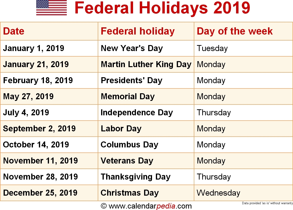Catch 2019 Calendar Holidays November And December ⋆ The Best Calendar Of Holidays In December