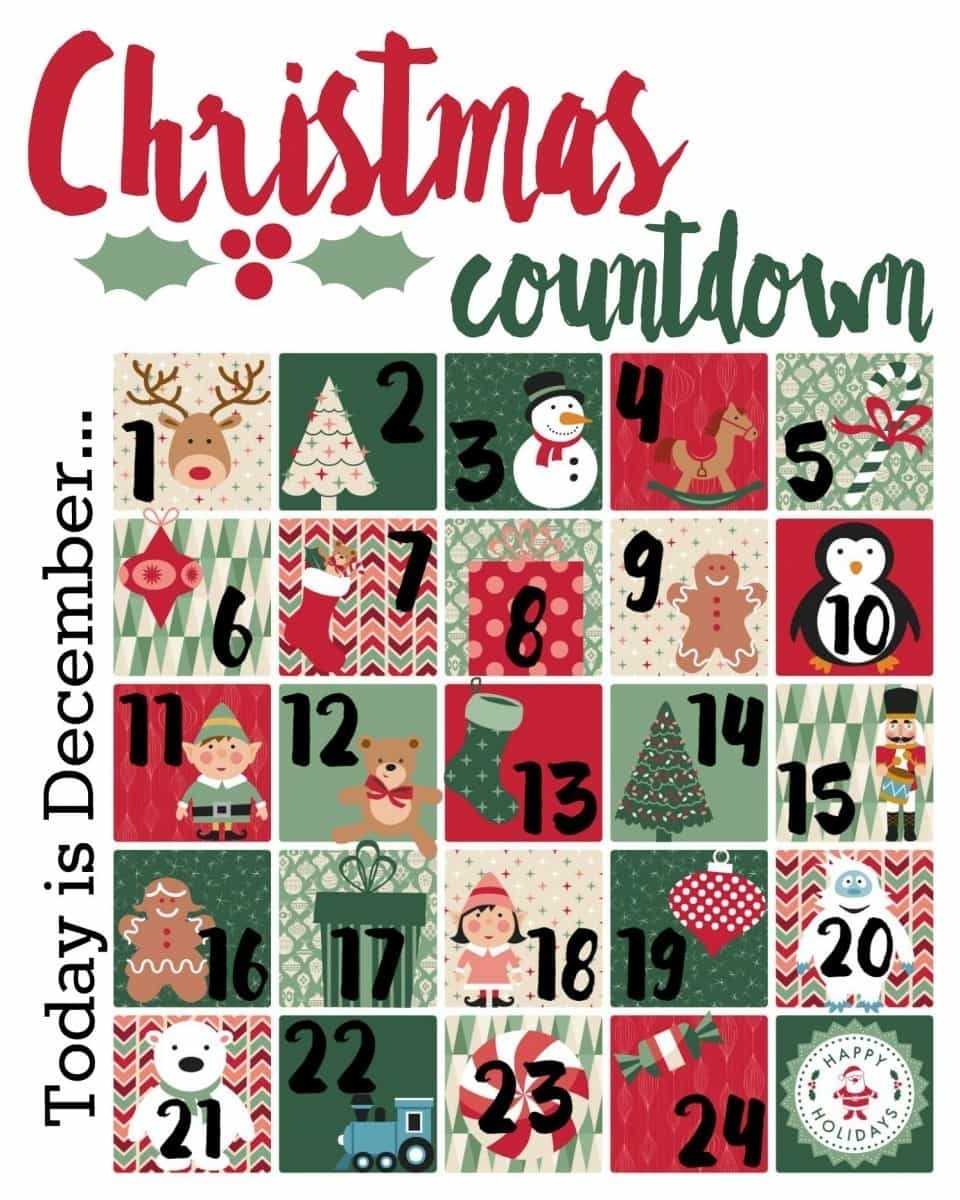 Christmas Countdown Printable - A Mom&#039;s Take Calendar Countdown Free Download