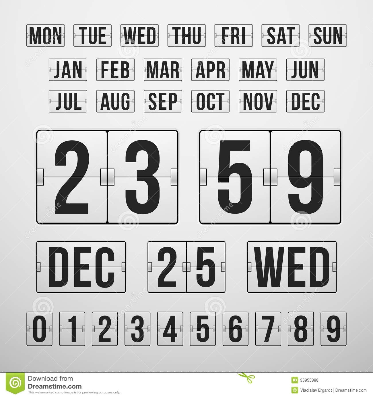 Countdown Timer And Date, Calendar Scoreboard Stock Vector Calendar Countdown Free Download