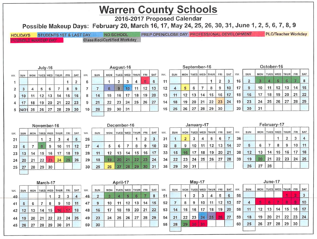 County Schools Adopt Calendar | News | Bgdailynews School Calendar Warren County Ky
