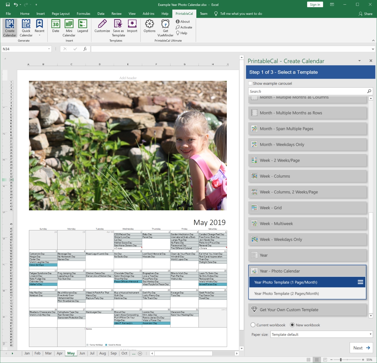 Create Printable Calendars In Excel Or Word Calendar Printing Software For Windows 7