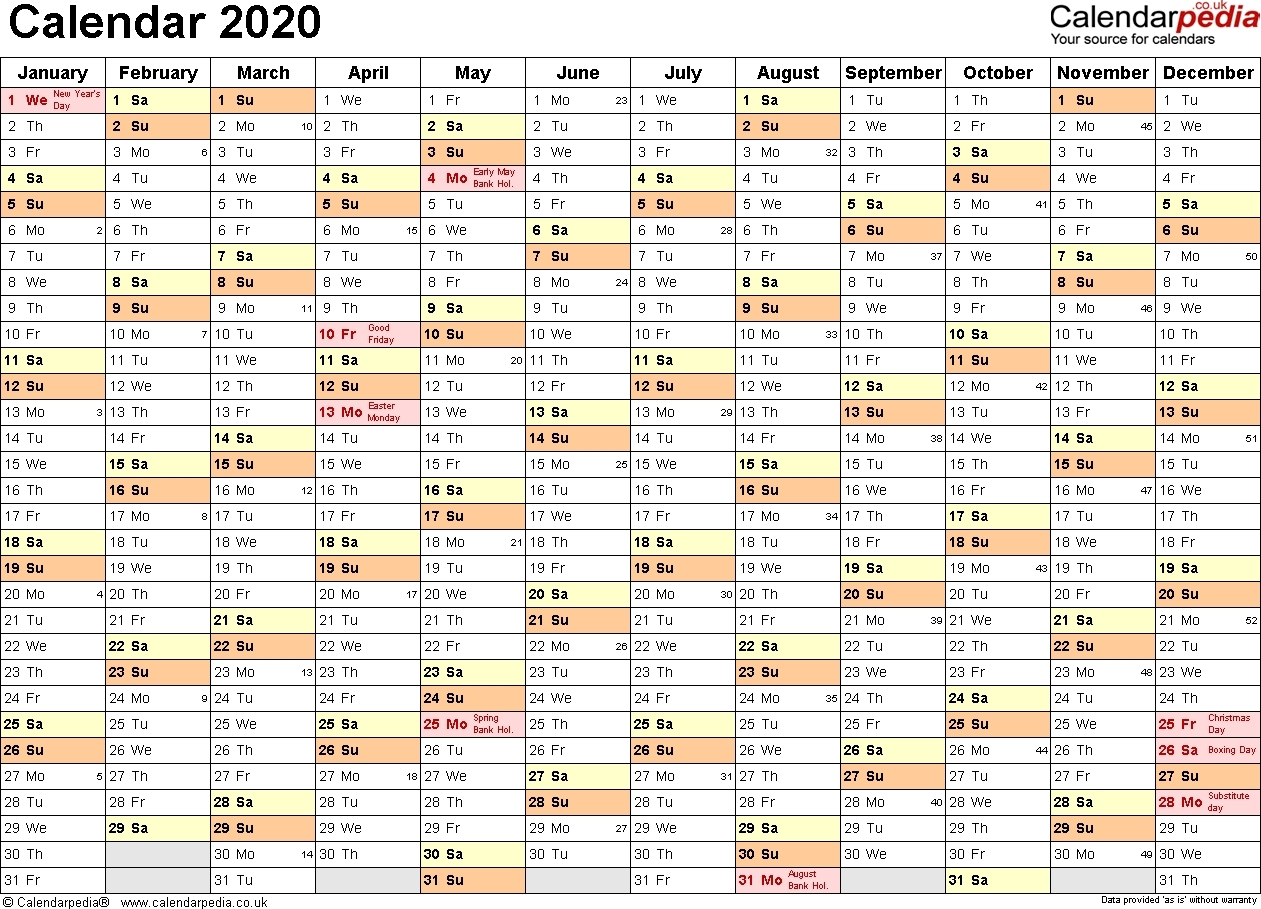 Dashing 2020 Calendar With Week Numbers • Printable Blank Calendar 2020 Calendar Uk With Week Numbers