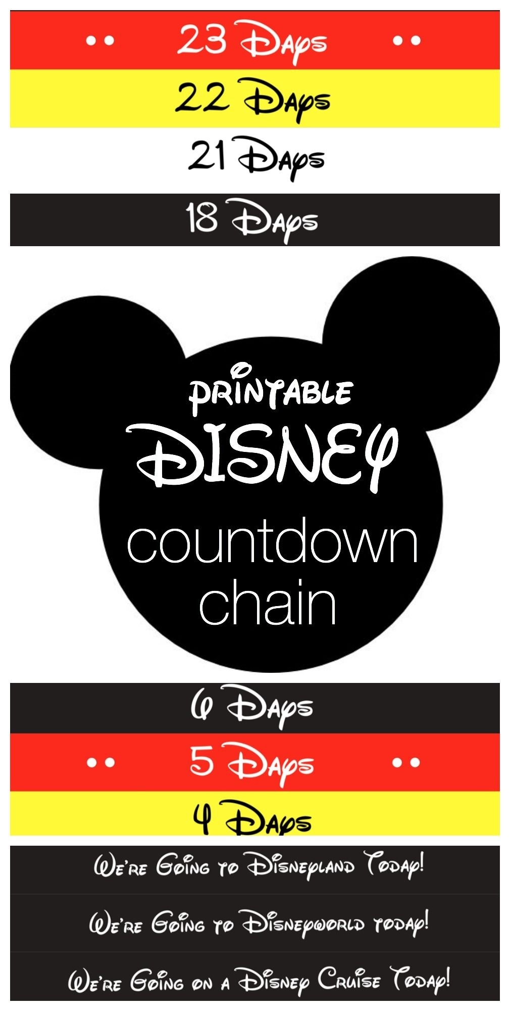 Disney Countdown Chain | Best Of Pinterest | Disney Countdown Disney Countdown Calendar App