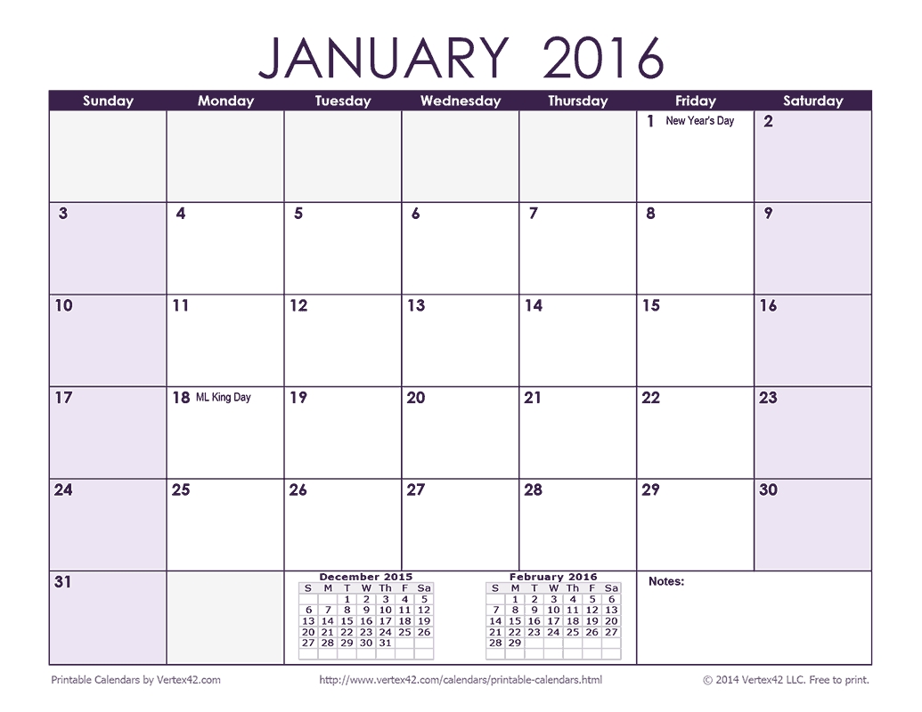 Download A Free 2016 Monthly Calendar - Purple From Vertex42 Calendar Template By Vertex42