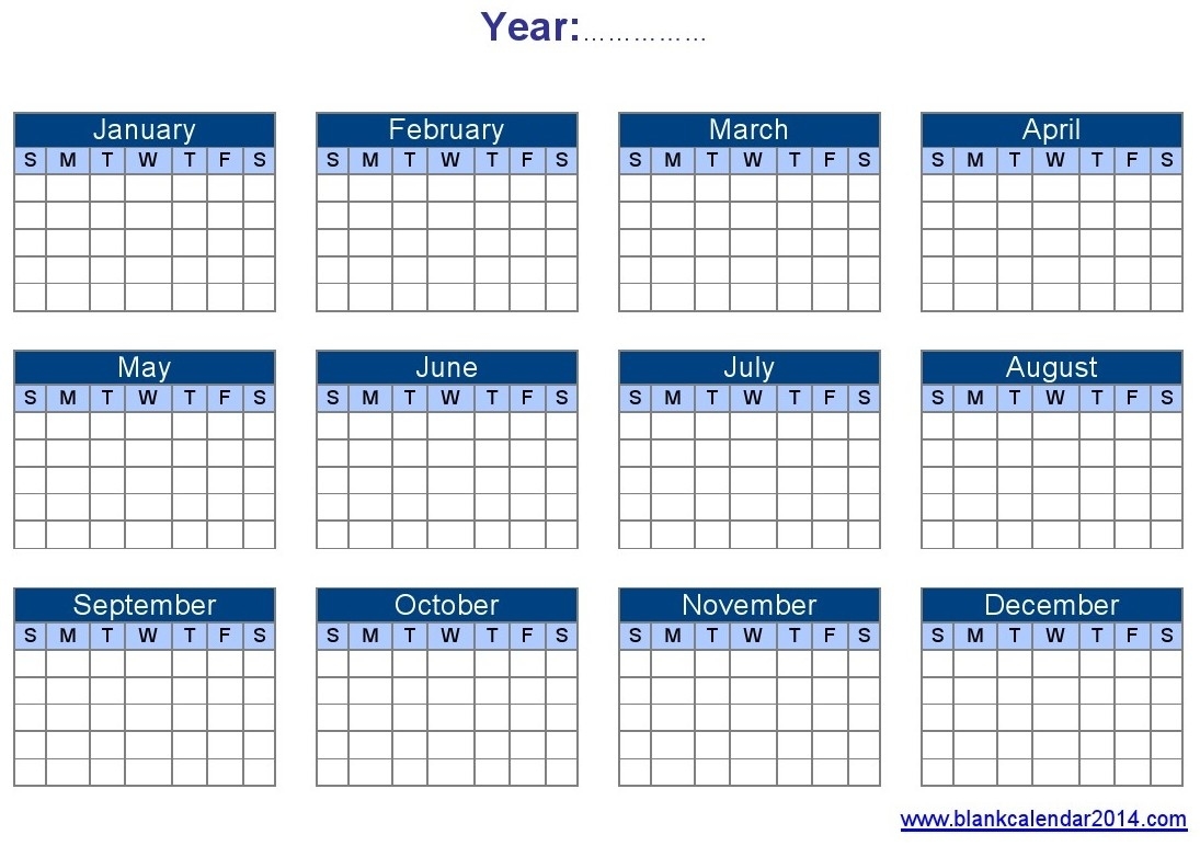 Editable Yearly Calendar | Year Printable Calendar Blank Calendar Year Template