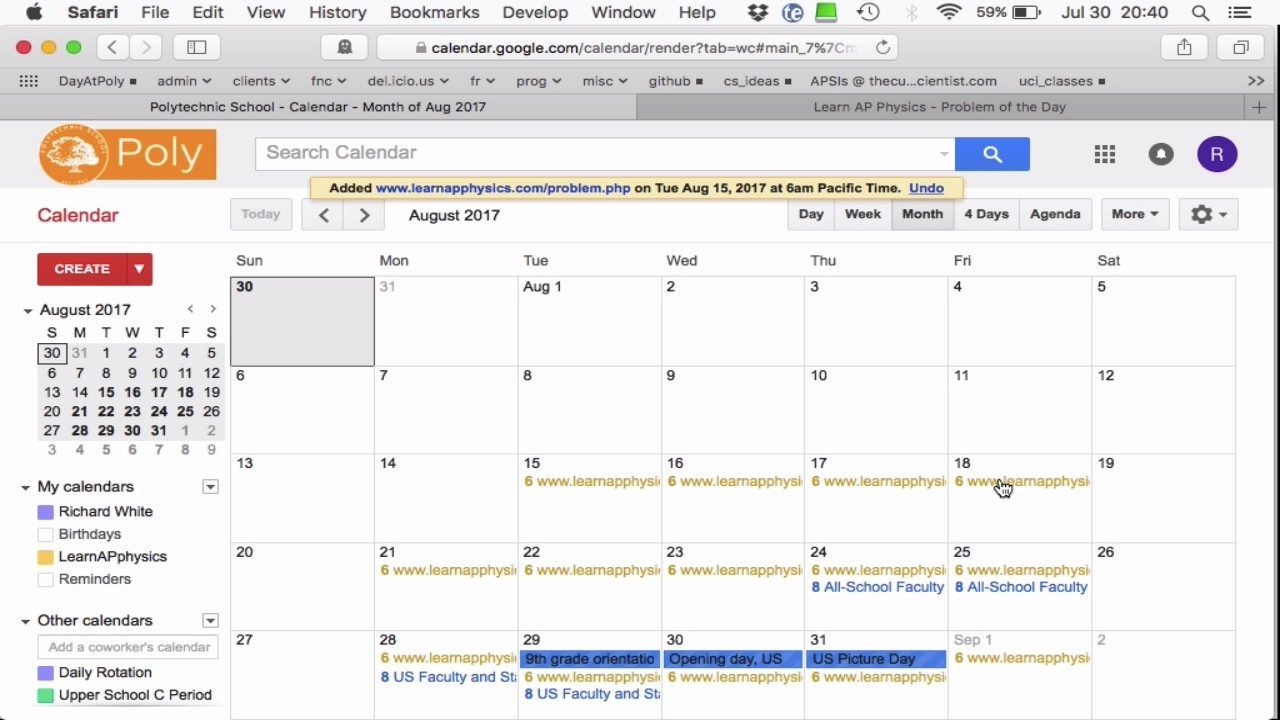 Email Notification Of Recurring Events In Google Calendar - Youtube Exceptional Fox C-6 School Calendar