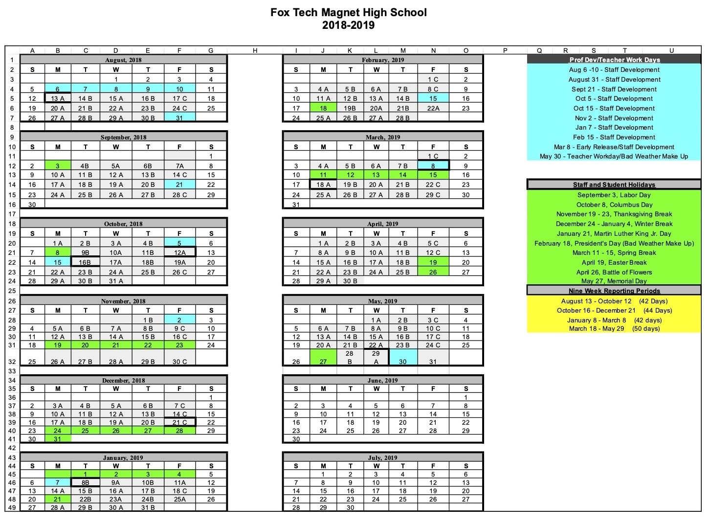 Fox Tech High School - Calendar Exceptional Fox C-6 School Calendar