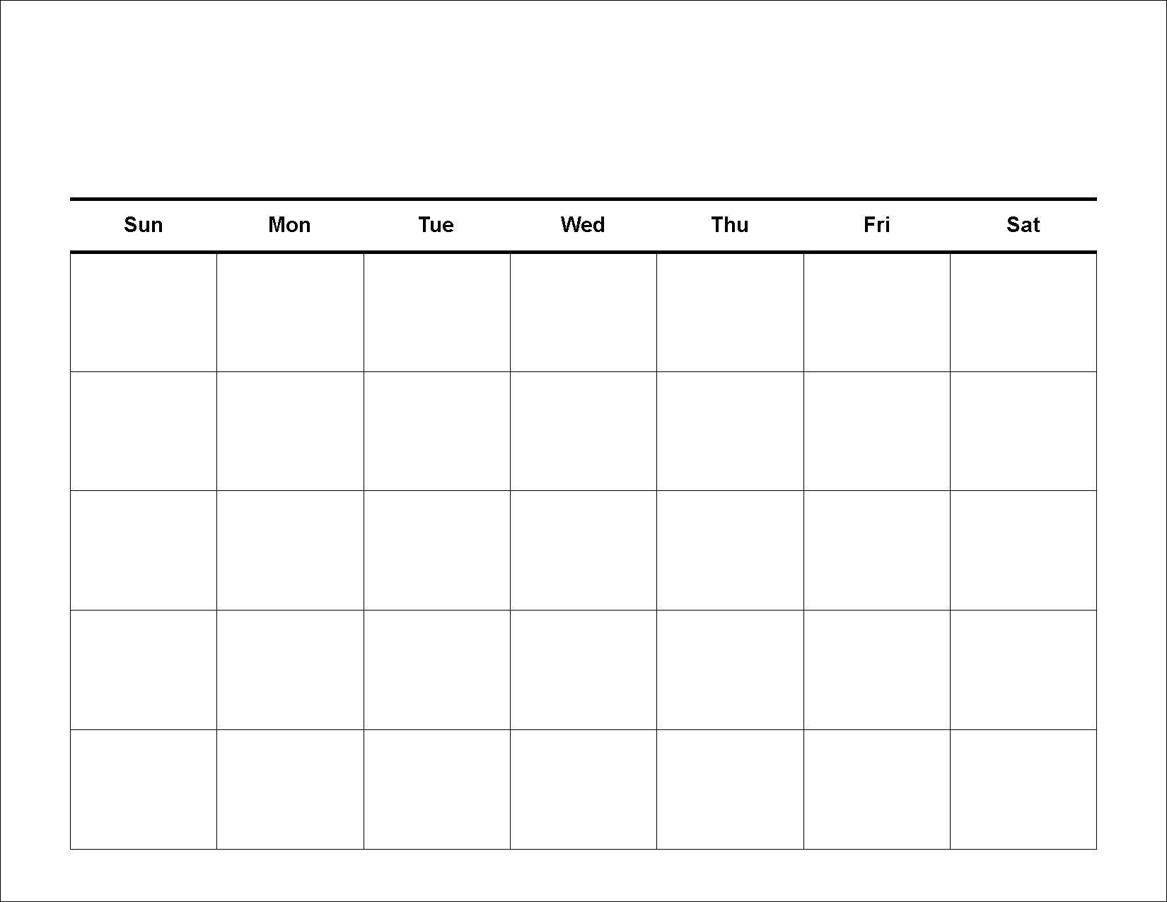 Free 5 Day Calendar Template | Printable Calendar Templates 2019 5 Day Calendar Template