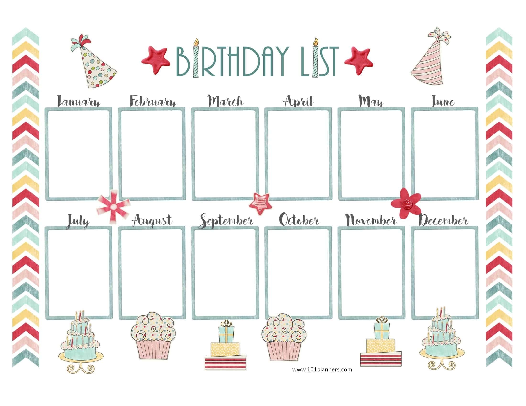 Free Birthday Calendar | Customize Online &amp; Print At Home Calendar Journal Template Kindergarten