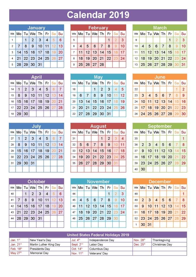 Free Printable 3 Month Calendar 2019 • Printable Blank Calendar Template 3 Month Calendar With Holidays