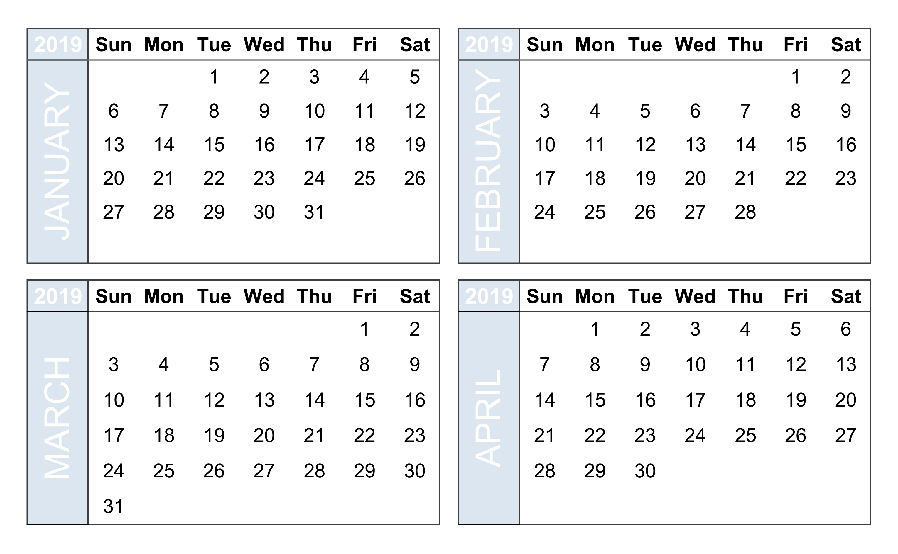 Free Printable Calendar 4 Month • Printable Blank Calendar Template 4 Month Free Calendar Template