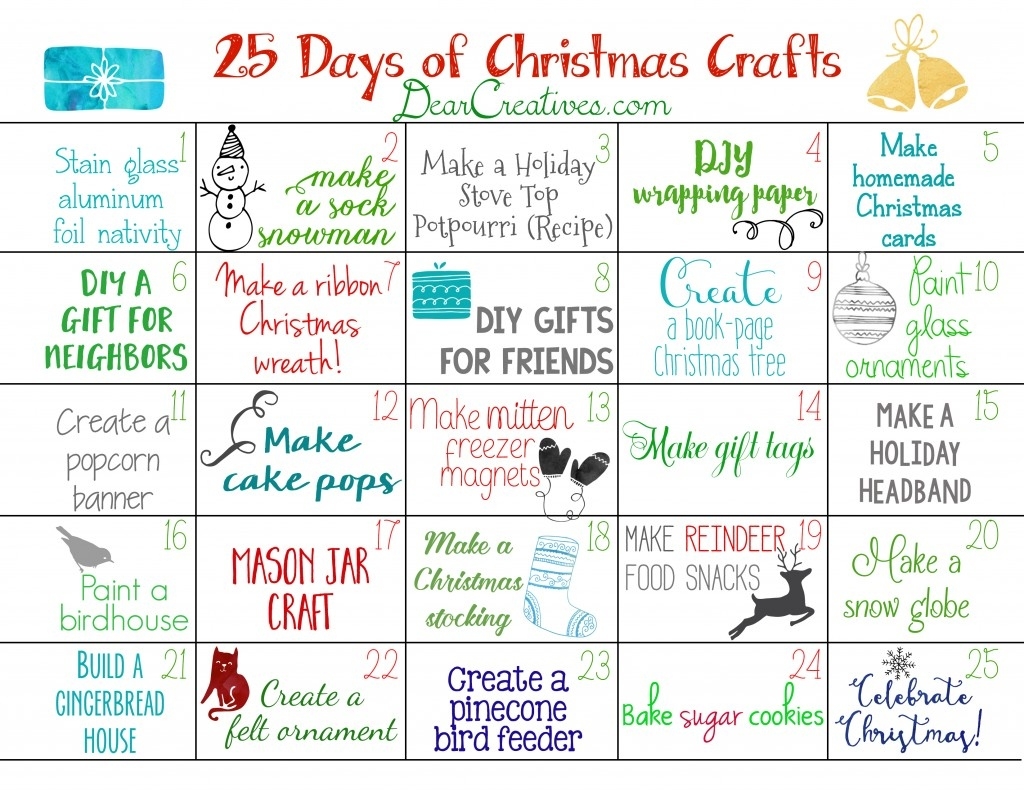 Free Printable Christmas Calendar 25+ Christmas Craft Ideas To Make Create A Countdown Calendar To Print