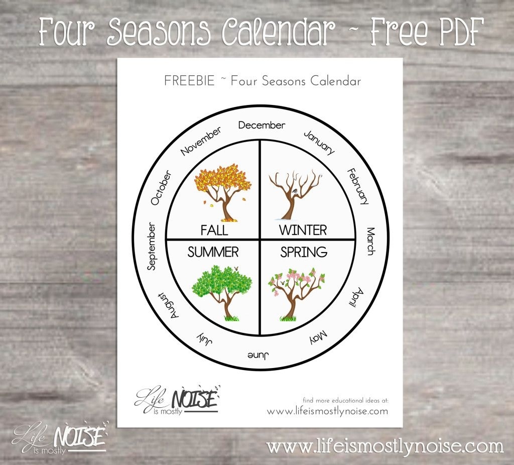 Free Printable - Four Seasons Wheel Calendar. ~ Print, Cut, Laminate 1 Year Calendar Wheel Template
