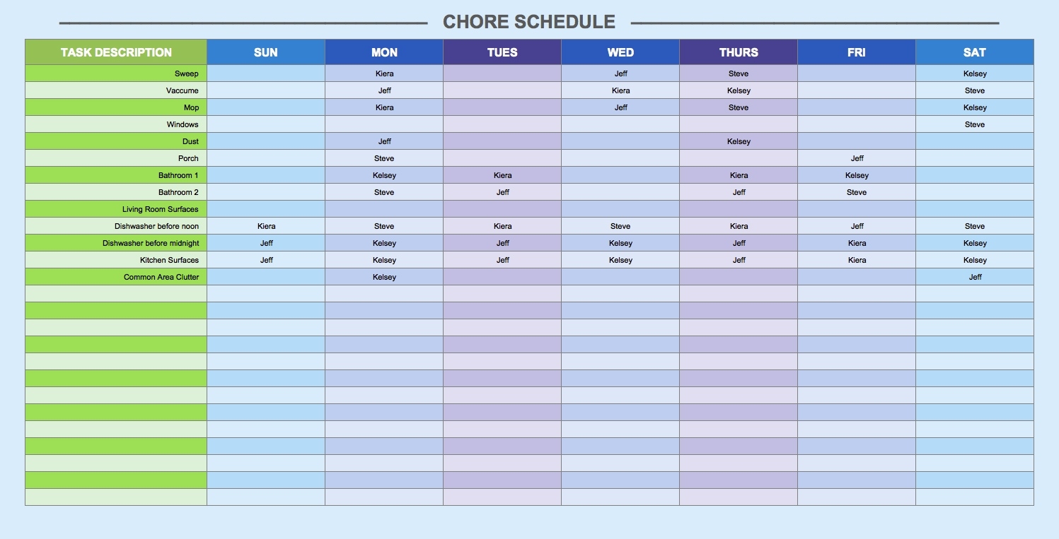 Free Weekly Schedule Templates For Excel - Smartsheet Calendar List Template Word