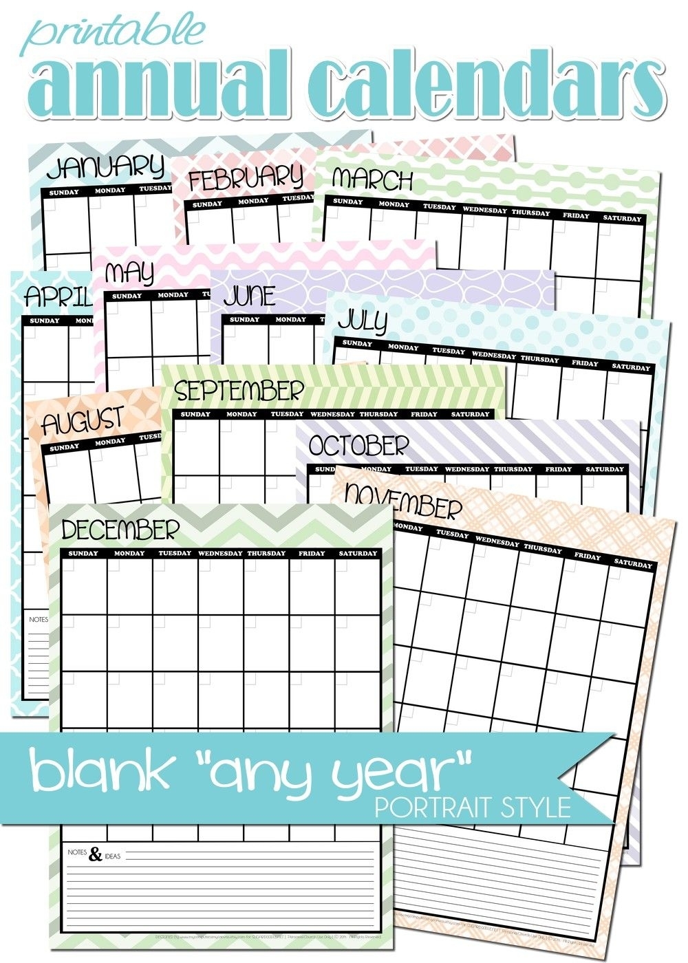 Freebie} Blank Any Year Calendar! | Organization Ideas | Blank Calendar Template Any Year