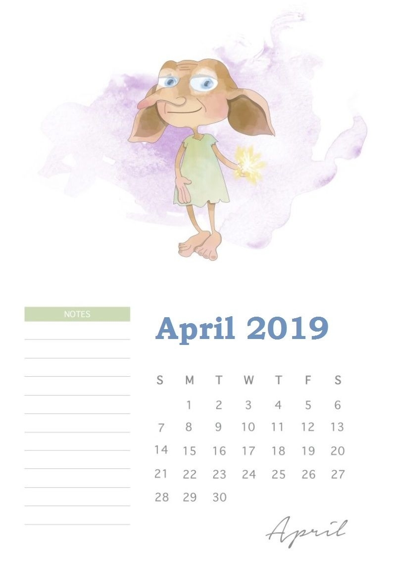 Harry Potter April 2019 Calendar | Template In 2019 | Harry Potter Remarkable J Wallace James School Calendar