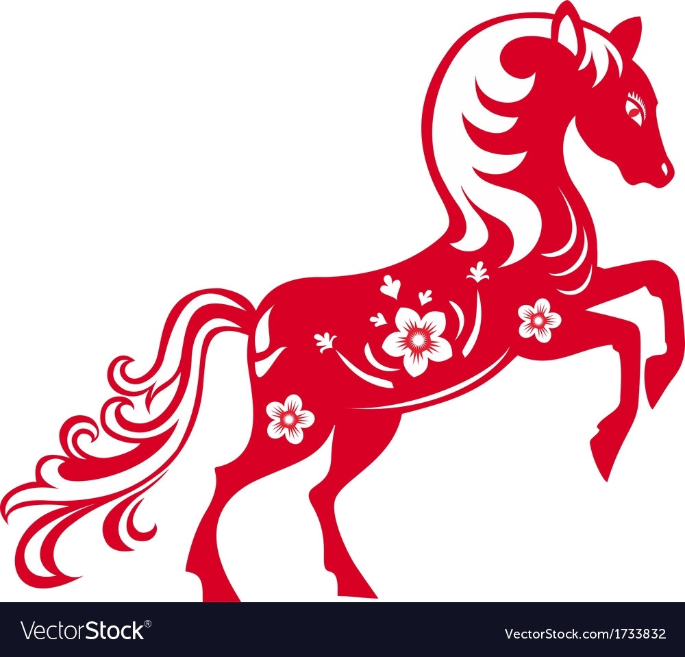 Horse Chinese Red Royalty Free Vector Image - Vectorstock Chinese Zodiac Calendar Horse
