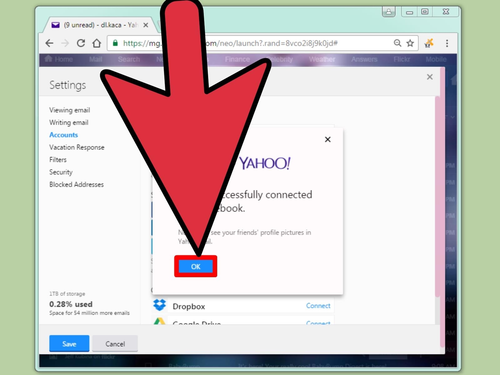 How To Connect Yahoo Mail To Facebook: 8 Steps (With Pictures) No Calendar Icon In Yahoo Mail