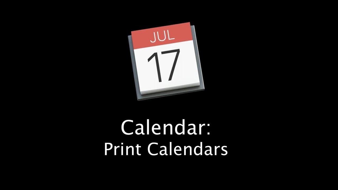How To Print Calendars With The Mac Calendar App - Youtube Calendar Printing App For Mac