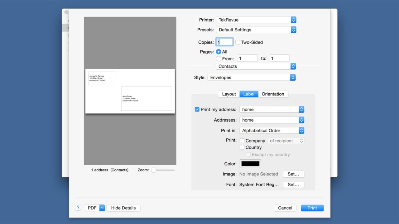 How To Print Envelopes And Mailing Labels On Your Mac Calendar Printing App For Mac