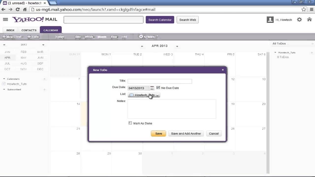How To Use Yahoo Calendar - Youtube No Calendar Icon In Yahoo Mail