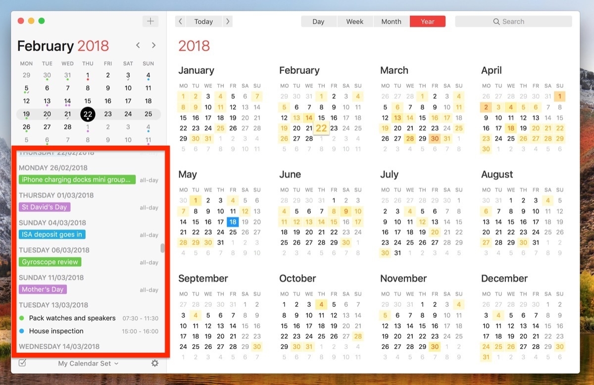 How To View All Events As A List In Your Mac&#039;s Calendar App - Macrumors Calendar Printing App For Mac