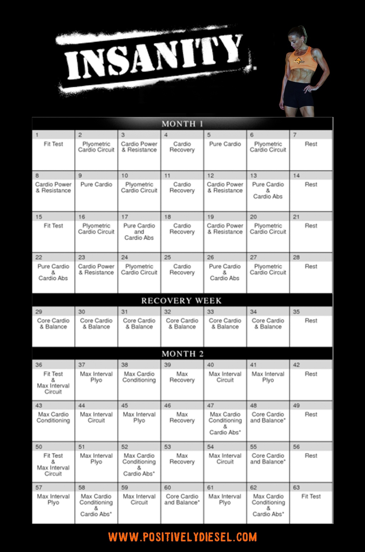 Insanity Printable Calendar Pdf - Printable Calendar &amp; Birthday Cards Insanity Calendar Month 1