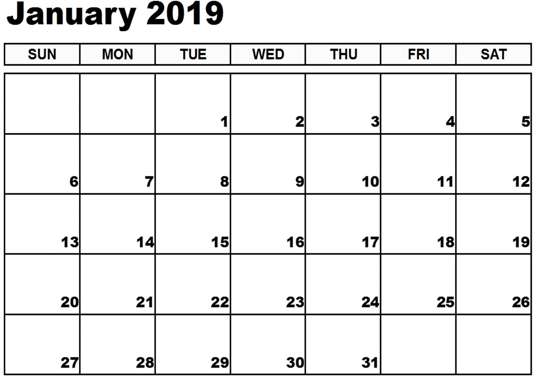 January 2019 Calendar – Holidays Printable Template | Calendar Template Free Calendar With Holidays
