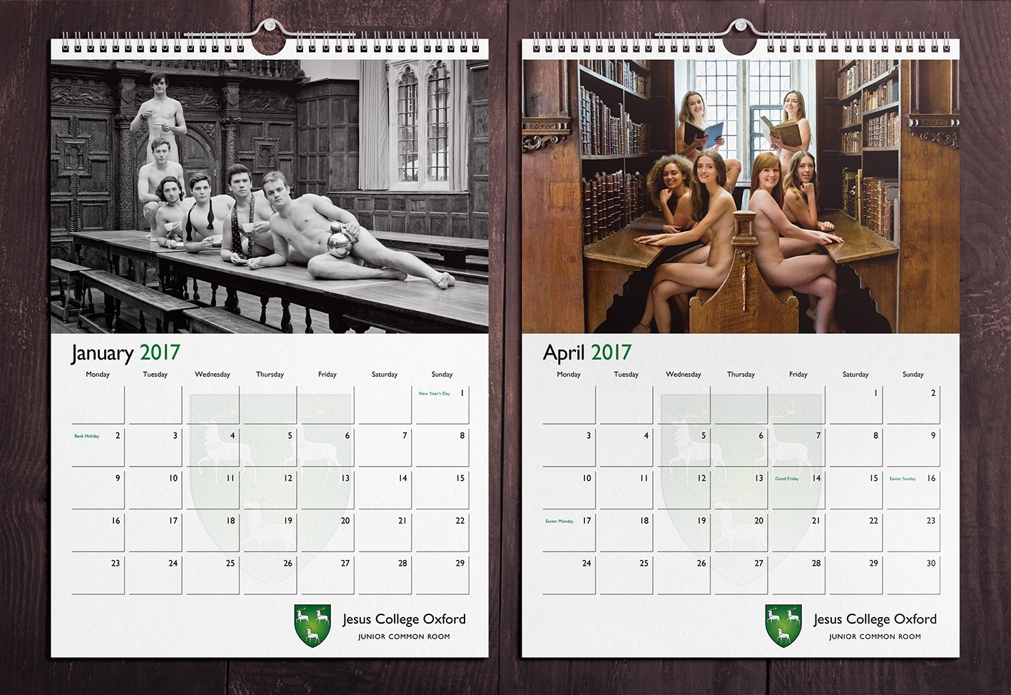 Jesus College Oxford Naked Charity Calendar | Colour Calendars Uk Calendar Printing For Charity