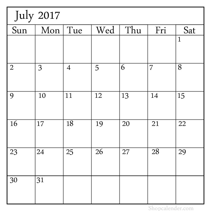 July 2017 Blank Calendar – Blank &amp; Free Calendar Templates Dashing Blank Calendar July 17