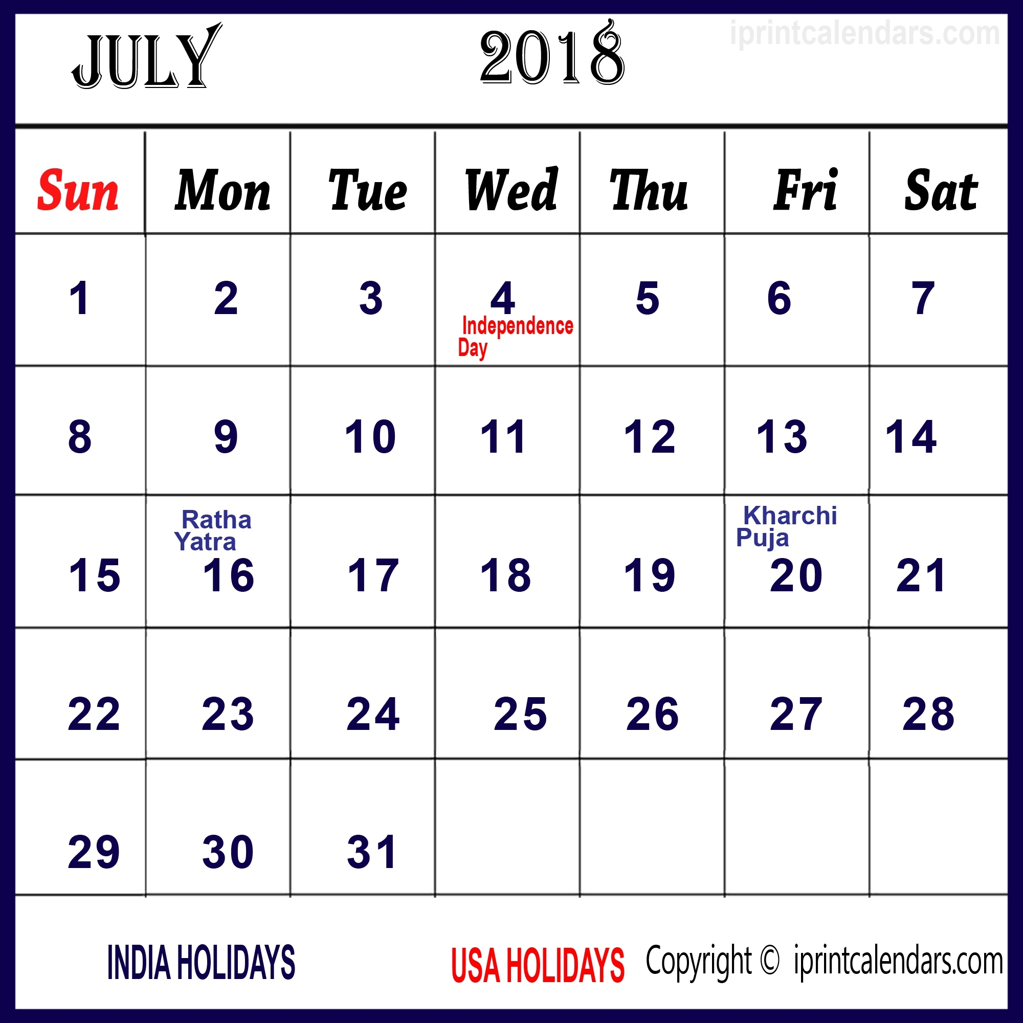 July 2018 Calendar With Holidays Uk | Year Printable Calendar Blank Calendar With Holidays