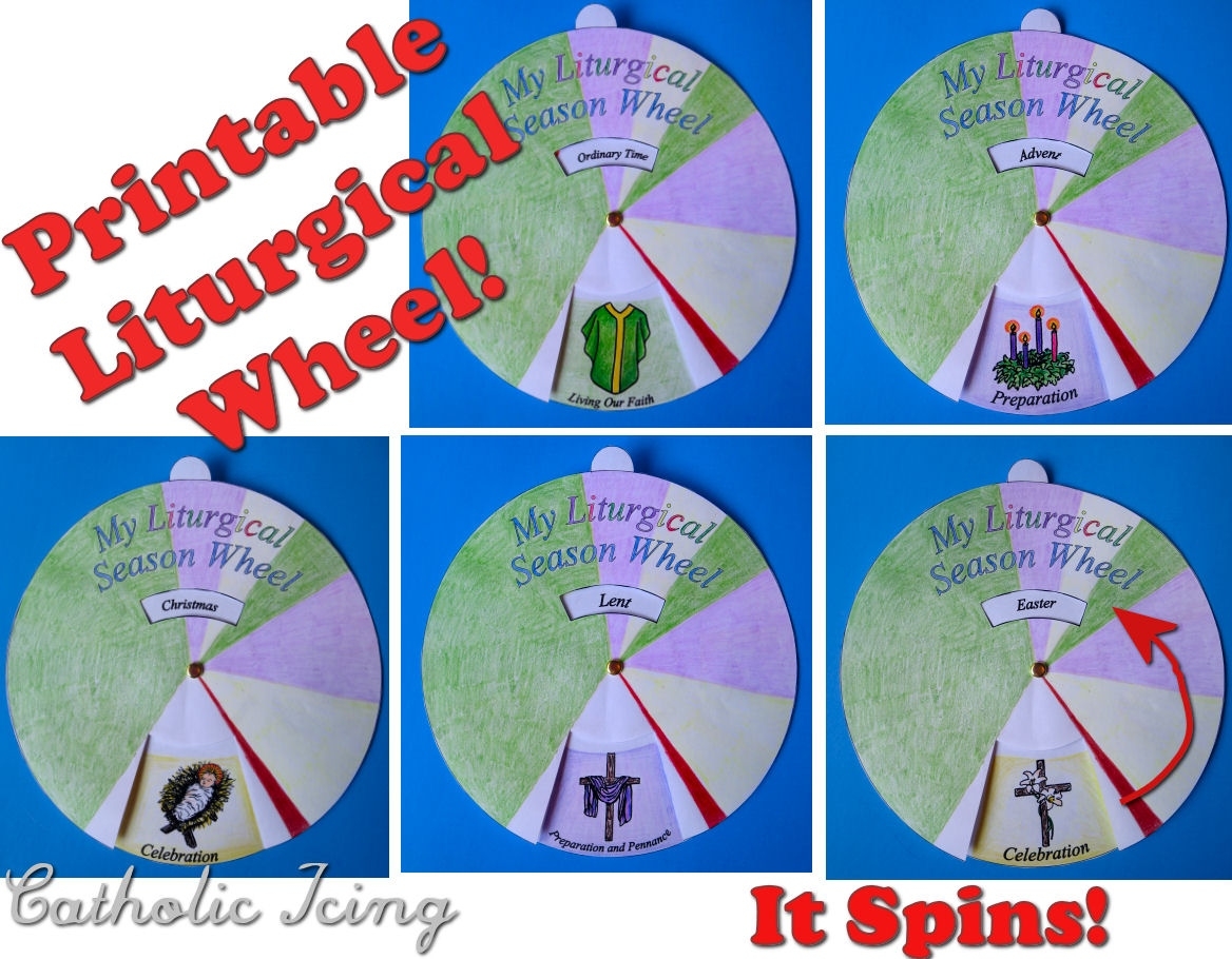 Liturgical Calendar; Printable Craft For Catholic Kids! 1 Year Calendar Wheel Template