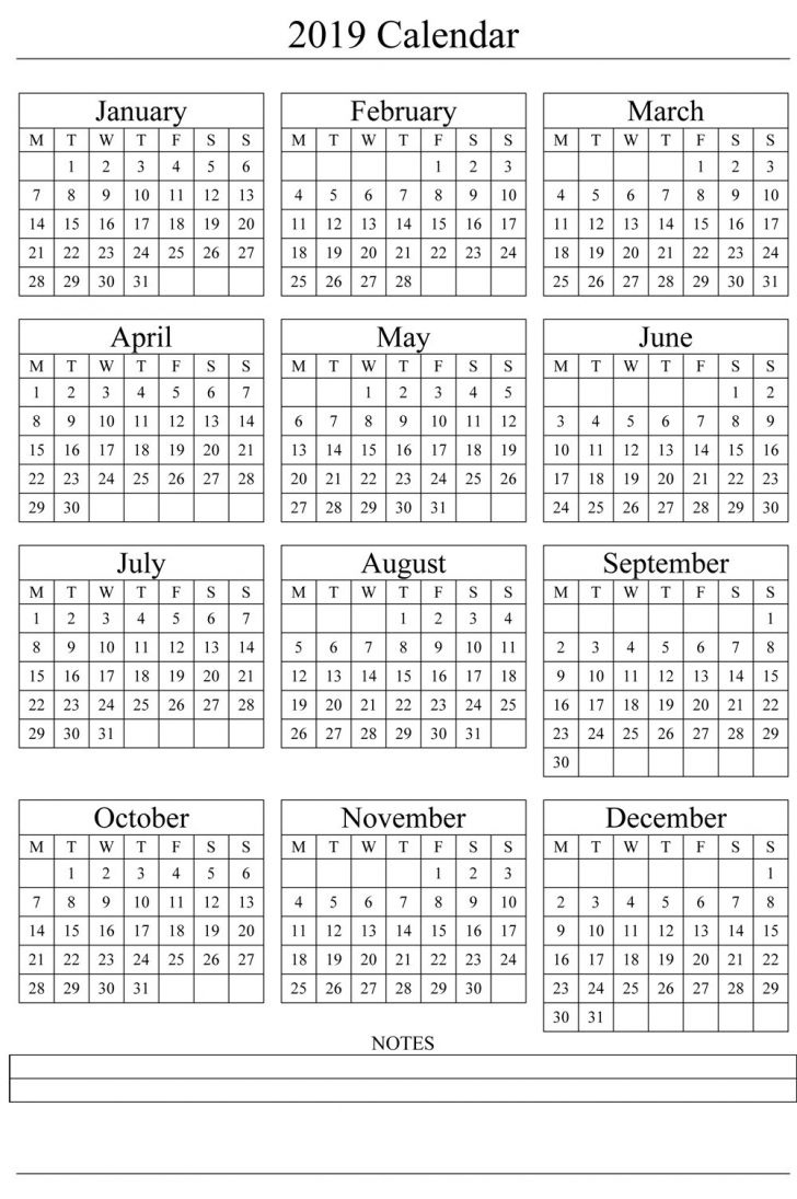 Lovely Free 2019 Printable Yearly Calendar | Printable Monthly Calendar Free 5 Year Calendar Template