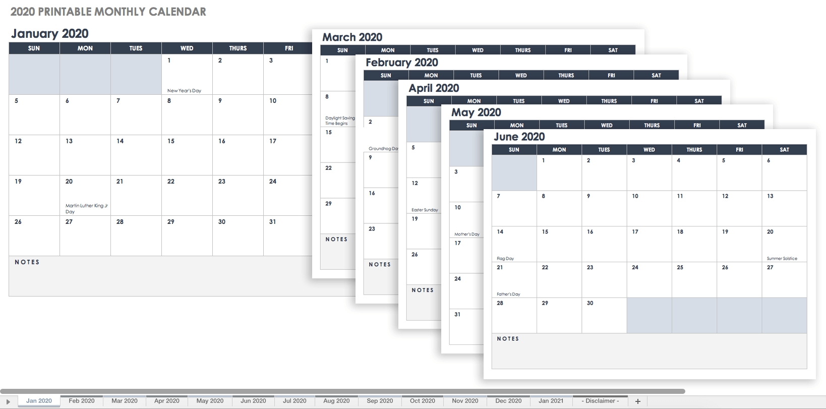 Make A 2019 Calendar In Excel (Includes Free Template) 1 Year Calendar Wheel Template