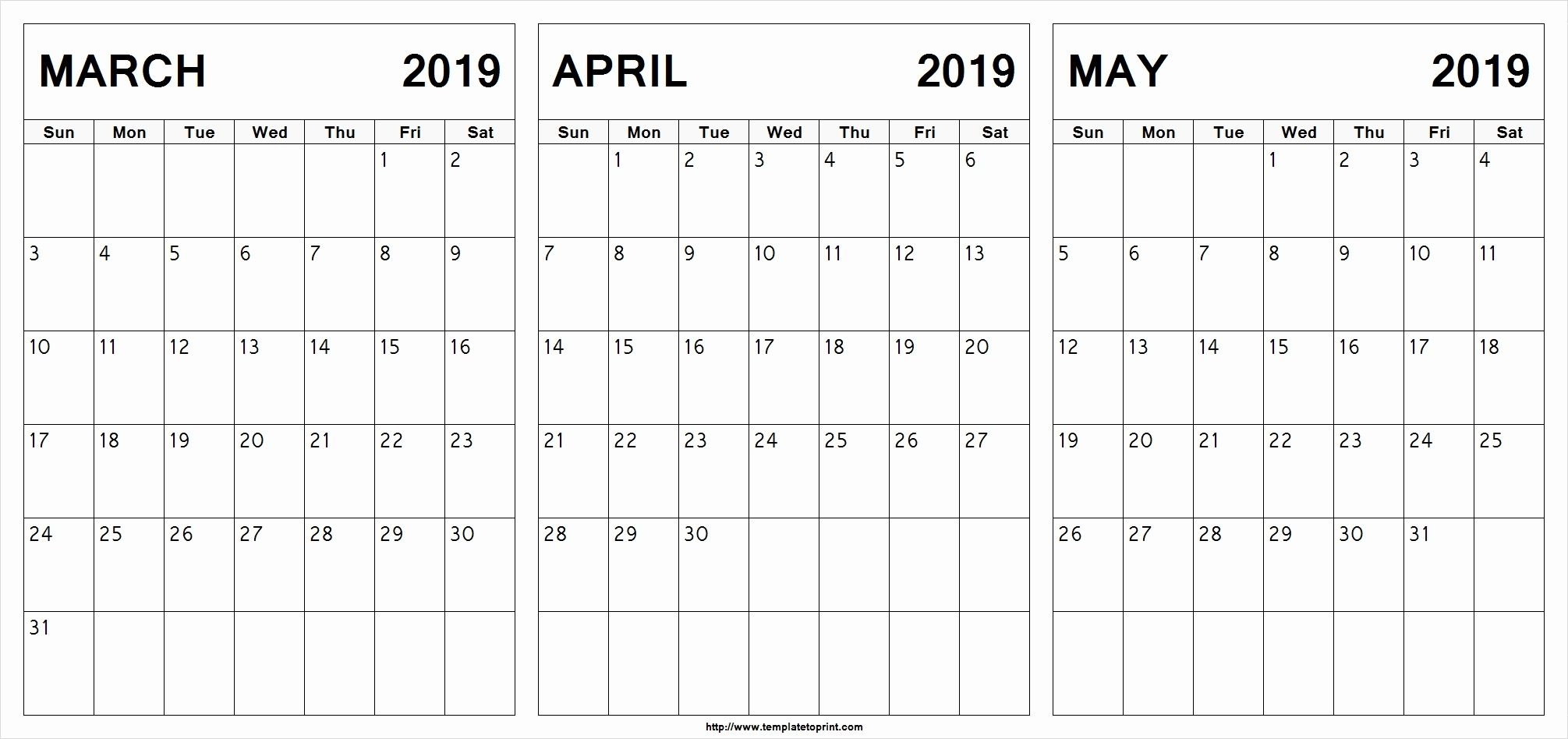 March April May 2019 Calendar Printable #march #april #may Print Calendar 2 Months