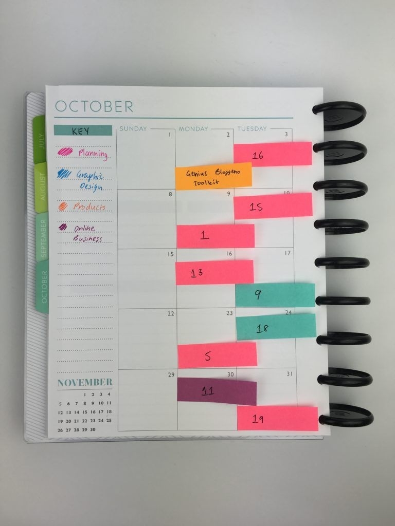 Monthly Blog Post Planning Using Sticky Notes (My 6 Step Process Monthly Calendar Sticky Notes